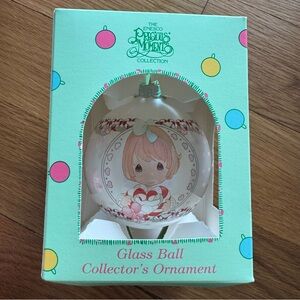 1997 Enesco Precious Moments Glass Ball Christmas Ornament  Boxed
